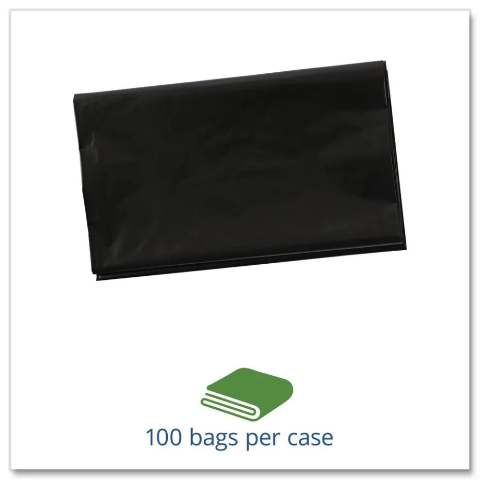 Stout by Envision 36 in. x 58 in. 1.5 mil. 60 Gallon Total Recycled Content Plastic Trash Bags - Brown/ Black (100/Carton)