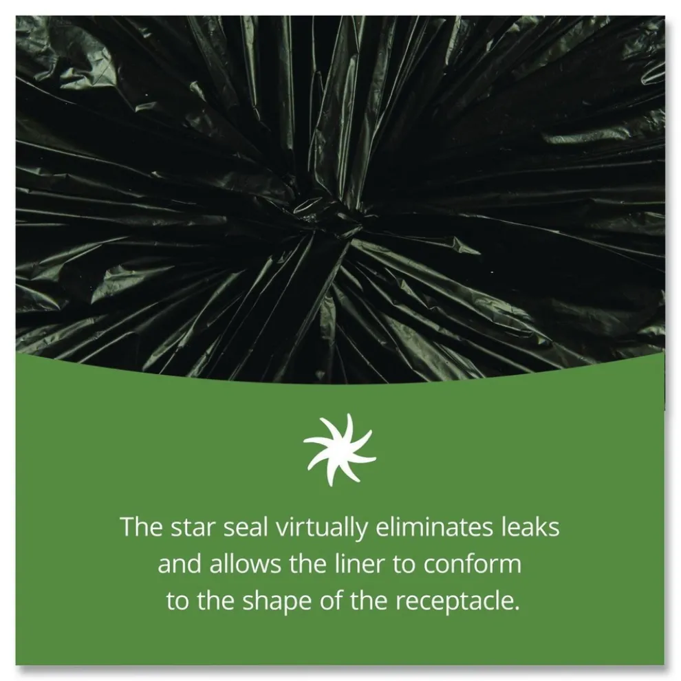 Stout by Envision 36 in. x 58 in. 1.5 mil. 60 Gallon Total Recycled Content Plastic Trash Bags - Brown/ Black (100/Carton)