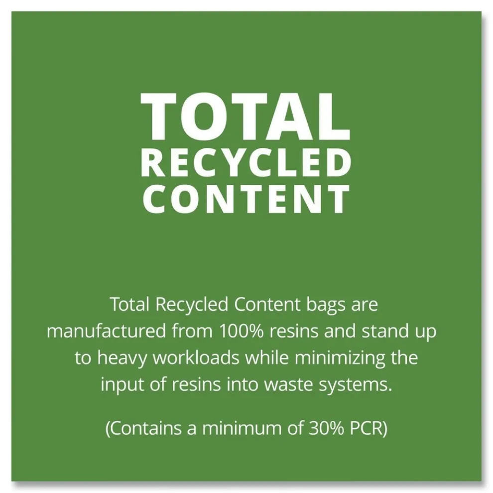 Stout by Envision 36 in. x 58 in. 1.5 mil. 60 Gallon Total Recycled Content Plastic Trash Bags - Brown/ Black (100/Carton)
