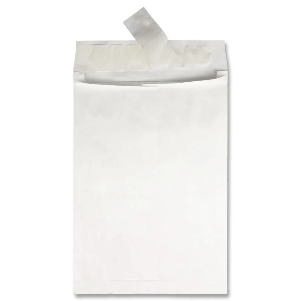 Survivor Tyvek 10 x 13 18 lb. Heavyweight Square Flap Open End Expansion Mailers - White (100/Carton)