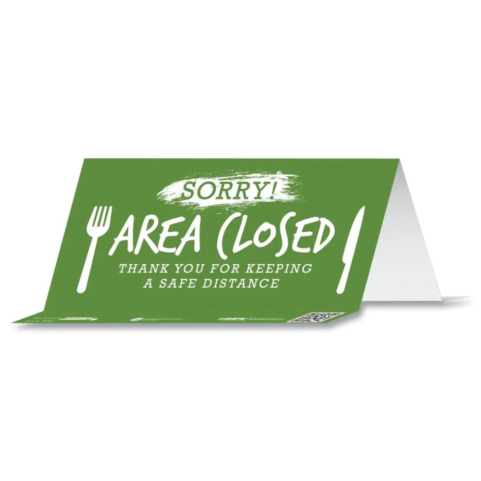 Tabbies BeSafe 8 in. x 3.87 in. Messaging Table Top Tent Card - Green (100/Carton)