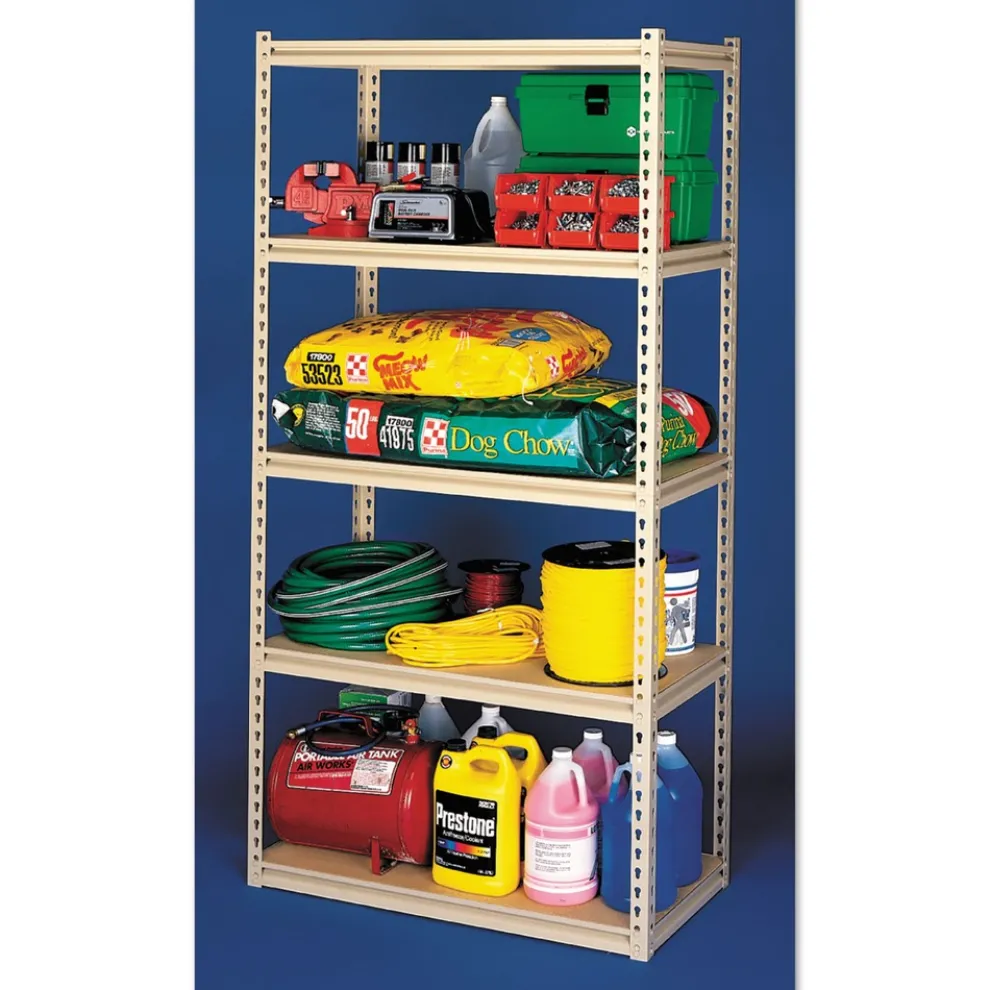 Tennsco Stur-D-Stor 36.5 in. W x 18.5 in. D x 72 in. H Five-Shelf Shelving - Sand