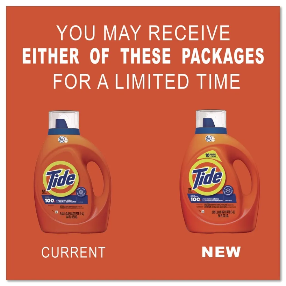 Tide 84 oz 64 Loads HE Liquid Laundry Detergent - Original Scent (4/Carton)
