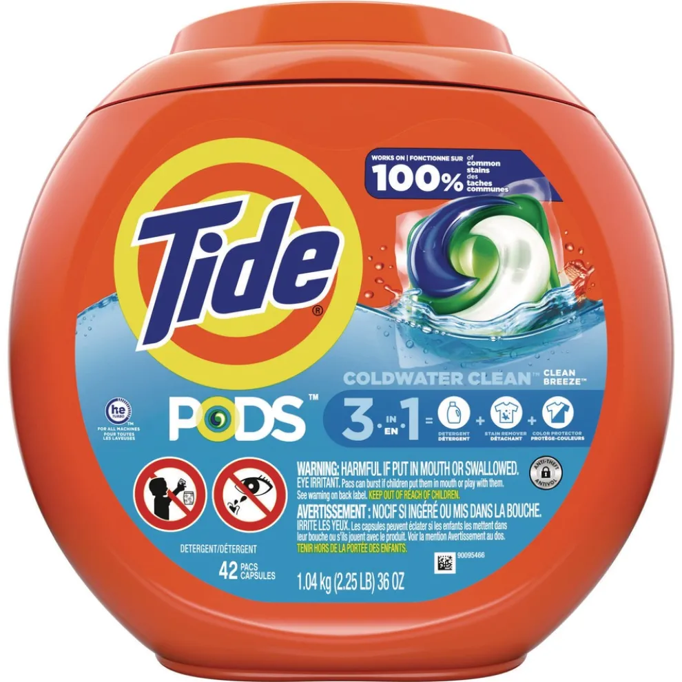 Tide 36 oz. Tub PODS Laundry Detergent - Clean Breeze (4 Tubs/Carton)
