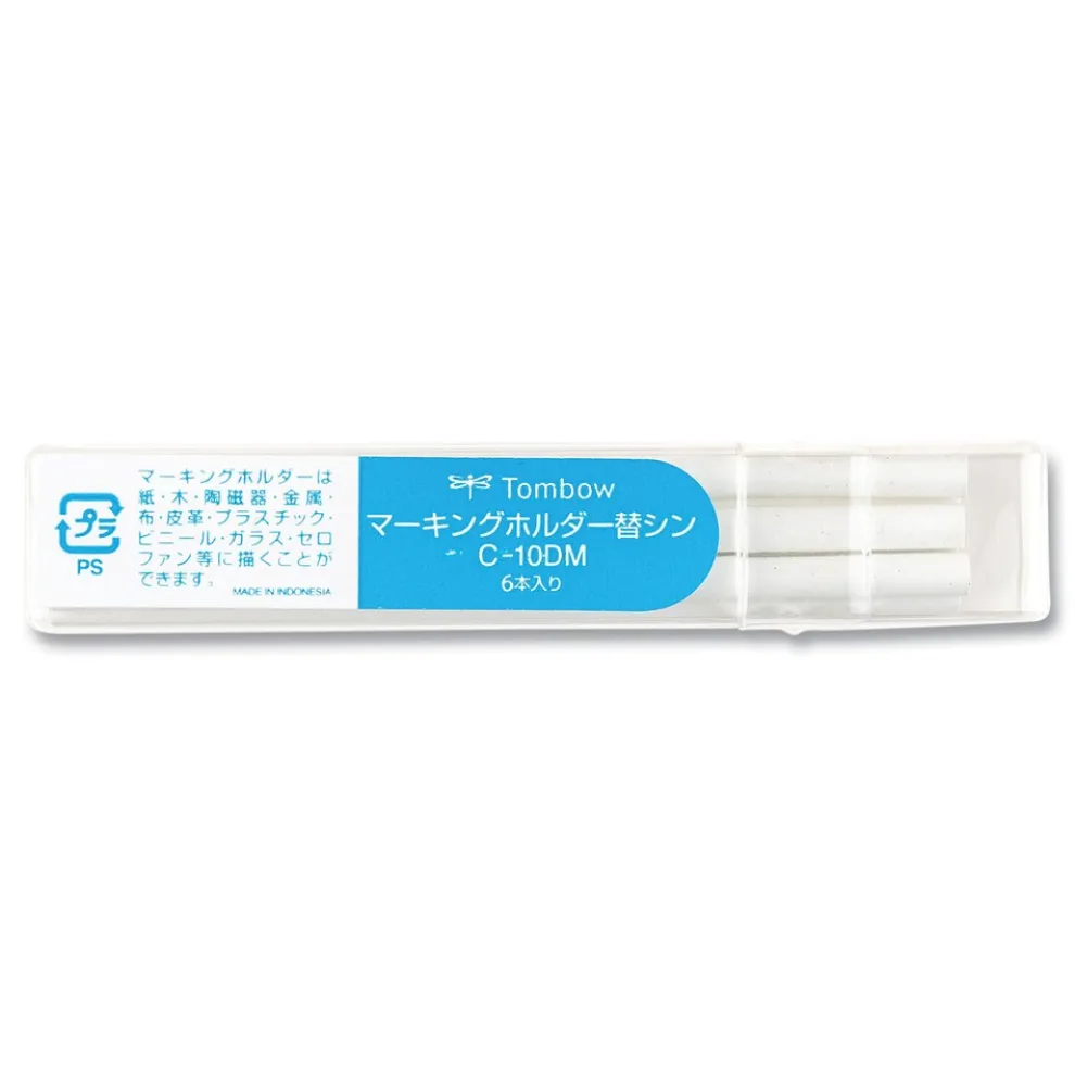 Tombow 4.4 millimeter Mechanical Wax-Based Marking Pencil Refills - White (10/Box)
