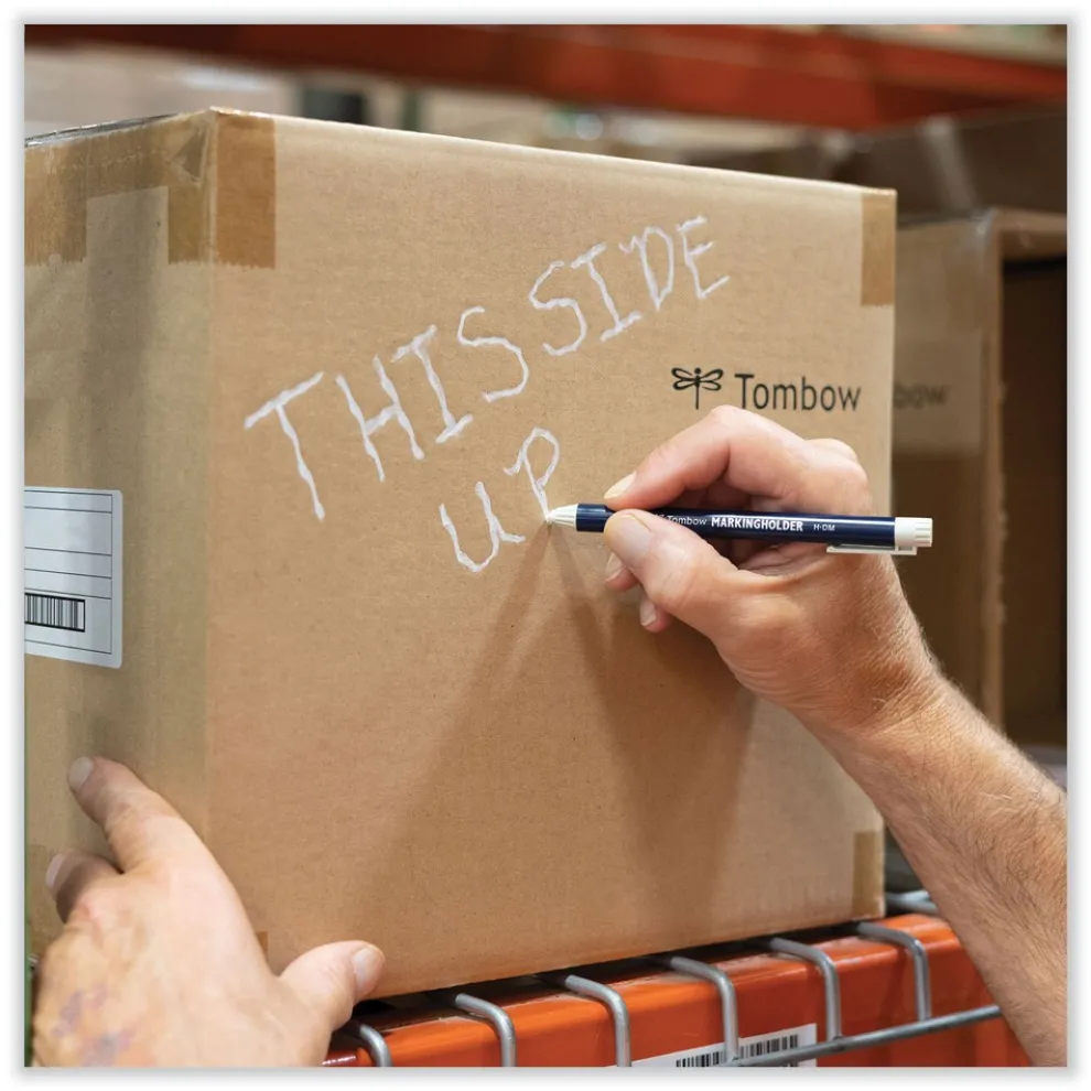 Tombow 4.4 millimeter Mechanical Wax-Based Marking Pencil Refills - White (10/Box)