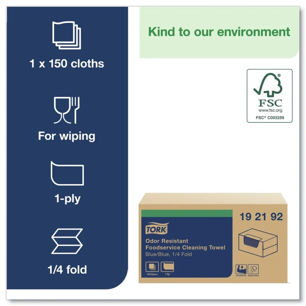 Tork 13 in. x 24 in. Foodservice Cloth - Blue (150/Carton)