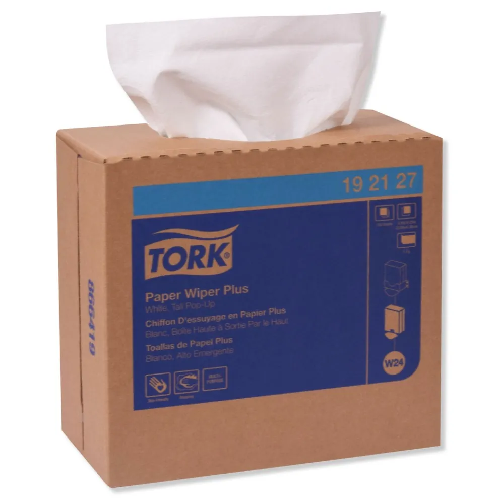 Tork 9.25 in. x 16.25 in. Multipurpose Paper Wiper - White (8/Carton)
