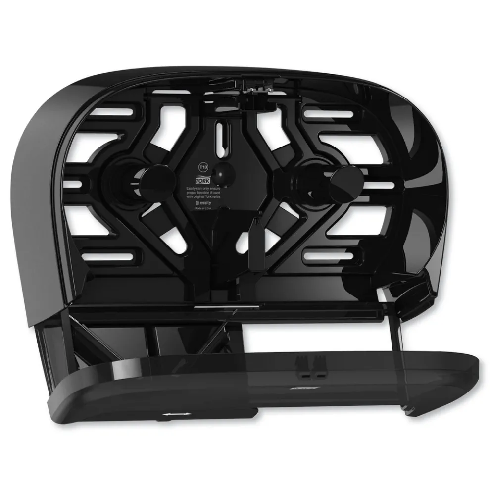 Tork 16.62 in. x 5.25 in. x 9.93 in. High Capacity Bath Tissue Roll Dispenser for OptiCore - Black (1/Carton)