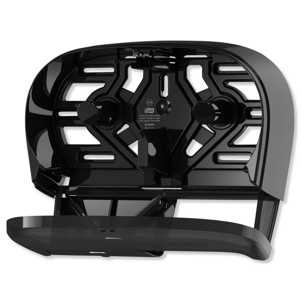 Tork 16.62 in. x 5.25 in. x 9.93 in. High Capacity Bath Tissue Roll Dispenser for OptiCore - Black (1/Carton)