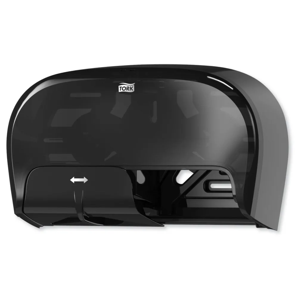 Tork 16.62 in. x 5.25 in. x 9.93 in. High Capacity Bath Tissue Roll Dispenser for OptiCore - Black (1/Carton)