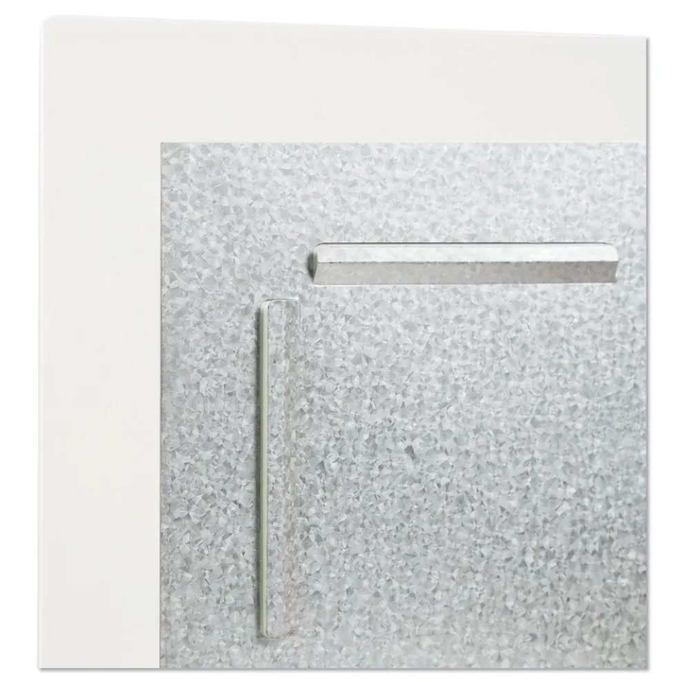 U Brands 35 in. x 23 in. Floating Glass Ghost Grid Dry Erase Board - White