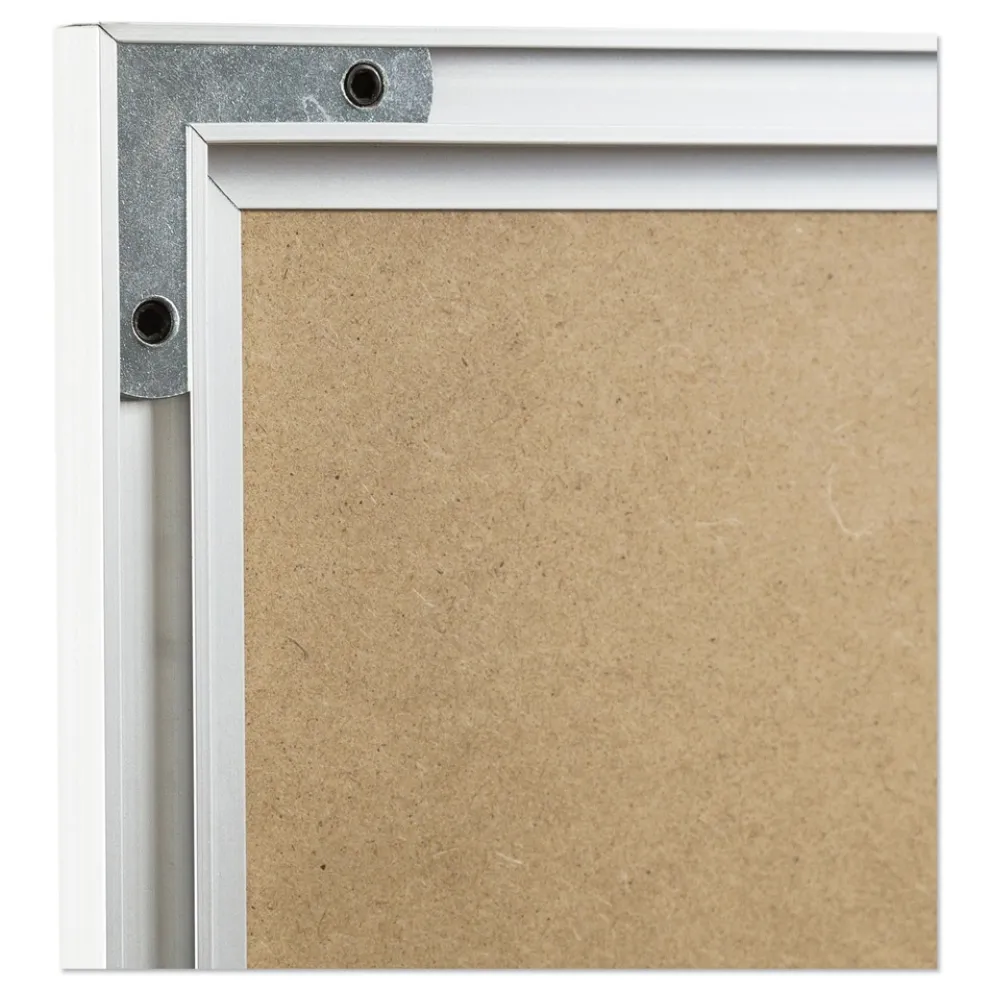 U Brands 23 in. x 17 in. 4N1 Magnetic Dry Erase Combo Board - Tan/White Surface, Silver Aluminum Frame