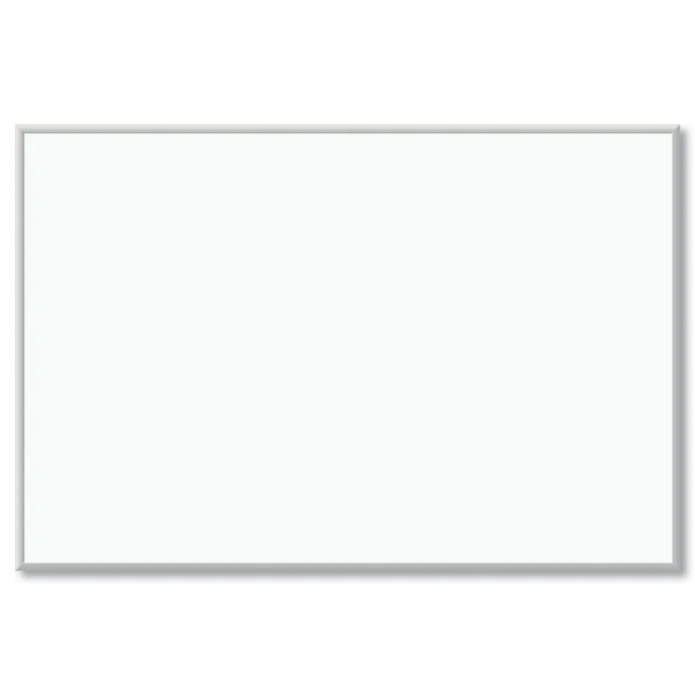 U Brands 72 in. x 48 in. (Actual Size: 70 in. x 47 in.) Melamine Dry Erase Board - White Surface, Satin Aluminum Frame