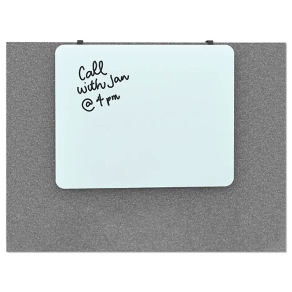 U Brands 20 in. x 16 in. Cubicle Glass Dry Erase Board - White Surface