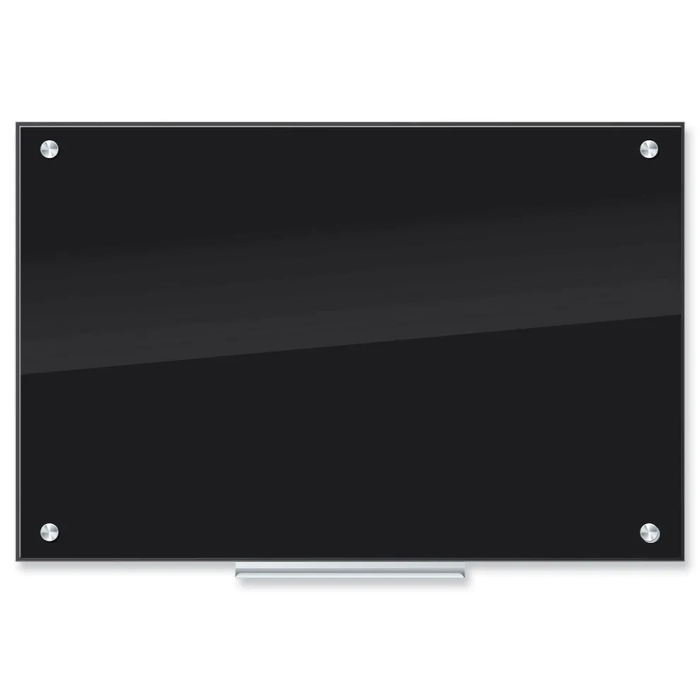U Brands 35 x 23 Glass Dry Erase Board - Black Surface