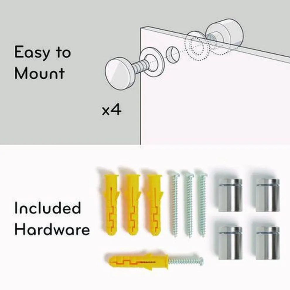 U Brands 35 x 23 Glass Dry Erase Board - Black Surface