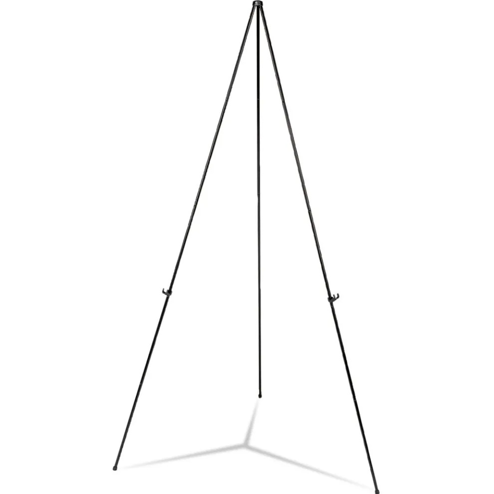 Universal Heavy-Duty Instant Setup Aluminum 25 in. - 63 in. Height Foldaway Easel - Black