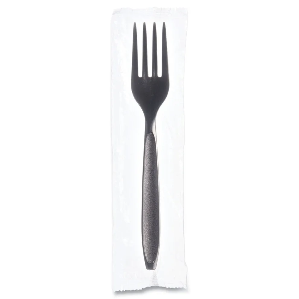 SOLO Reliance Mediumweight Cutlery, Fork - Black (1,000/Carton)