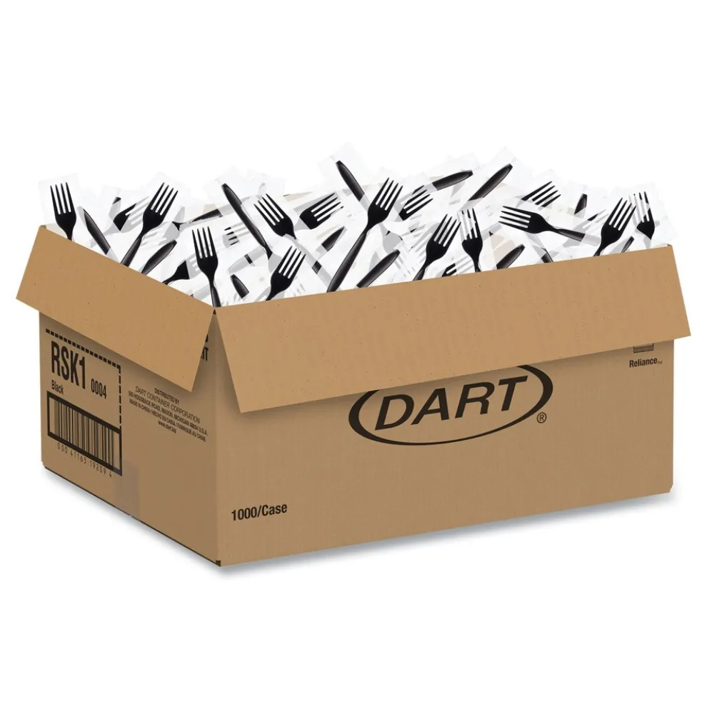 SOLO Reliance Mediumweight Cutlery, Fork - Black (1,000/Carton)