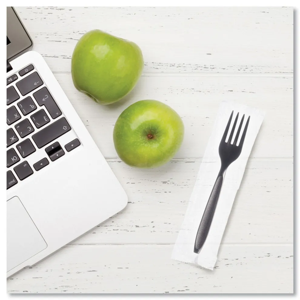 SOLO Reliance Mediumweight Cutlery, Fork - Black (1,000/Carton)