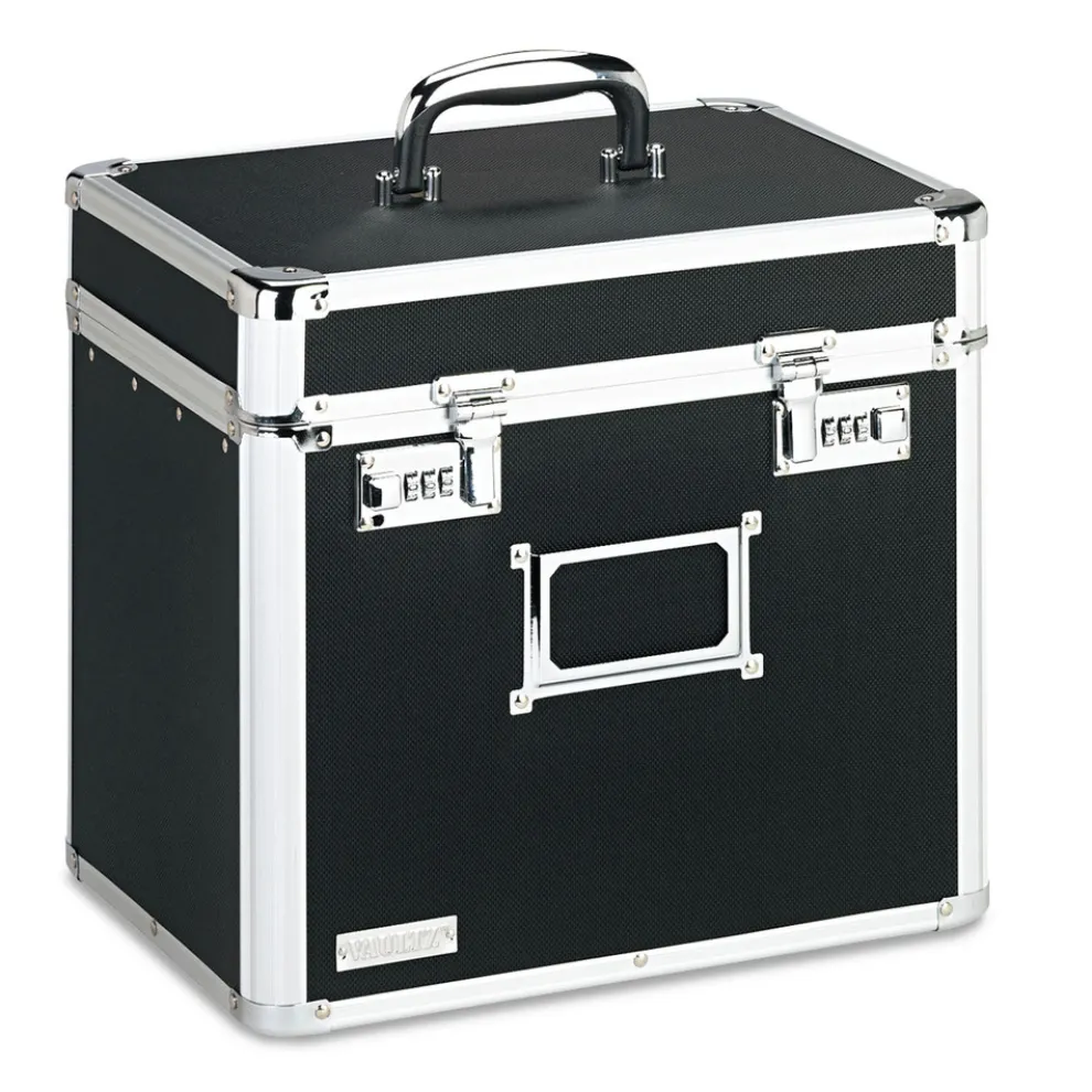 Vaultz 13.5 in. x 10.5 in. x 13.25 in. Locking Letter File Chest - Black