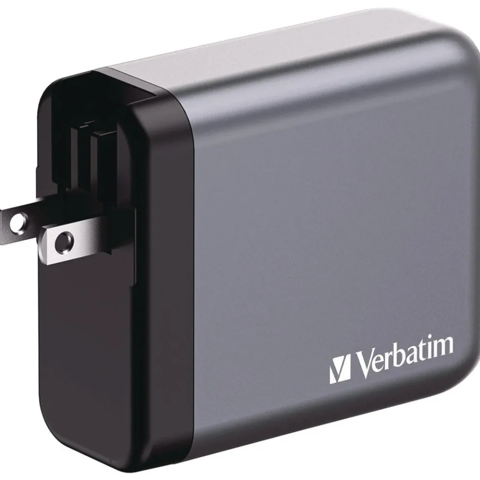 Verbatim 140 W 4-Port GaN Wall Charger - Black/Gray