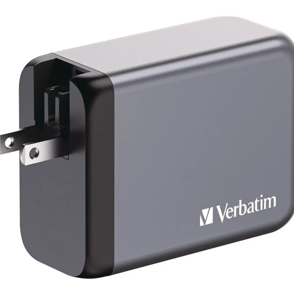 Verbatim 200 Watts 4-Port GaN Wall Charger - Black/Gray