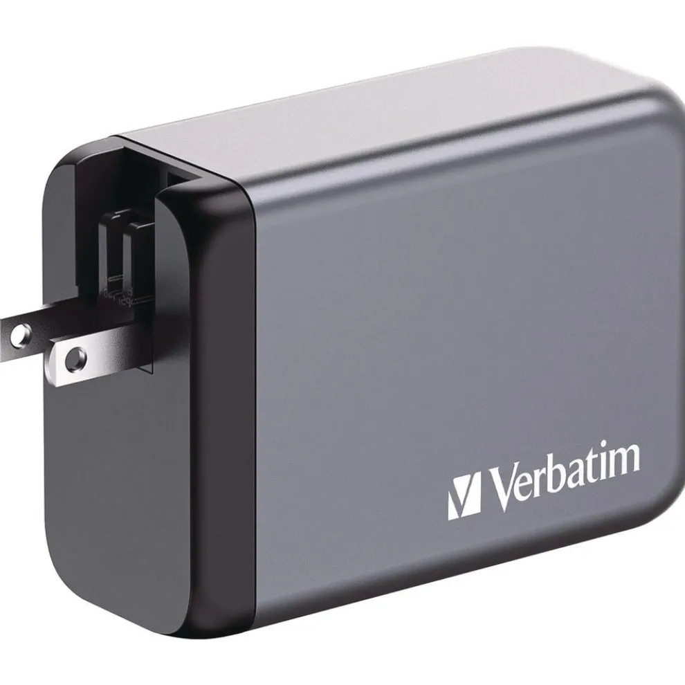 Verbatim 240 Watts 4-Port GaN Wall Charger - Black/Gray