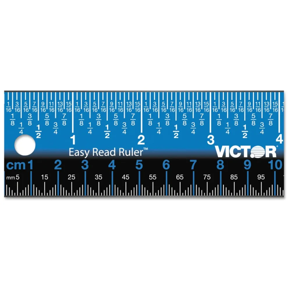 Victor Easy Read 12.5 in. Long Standard/Metric Stainless Steel Ruler - Blue