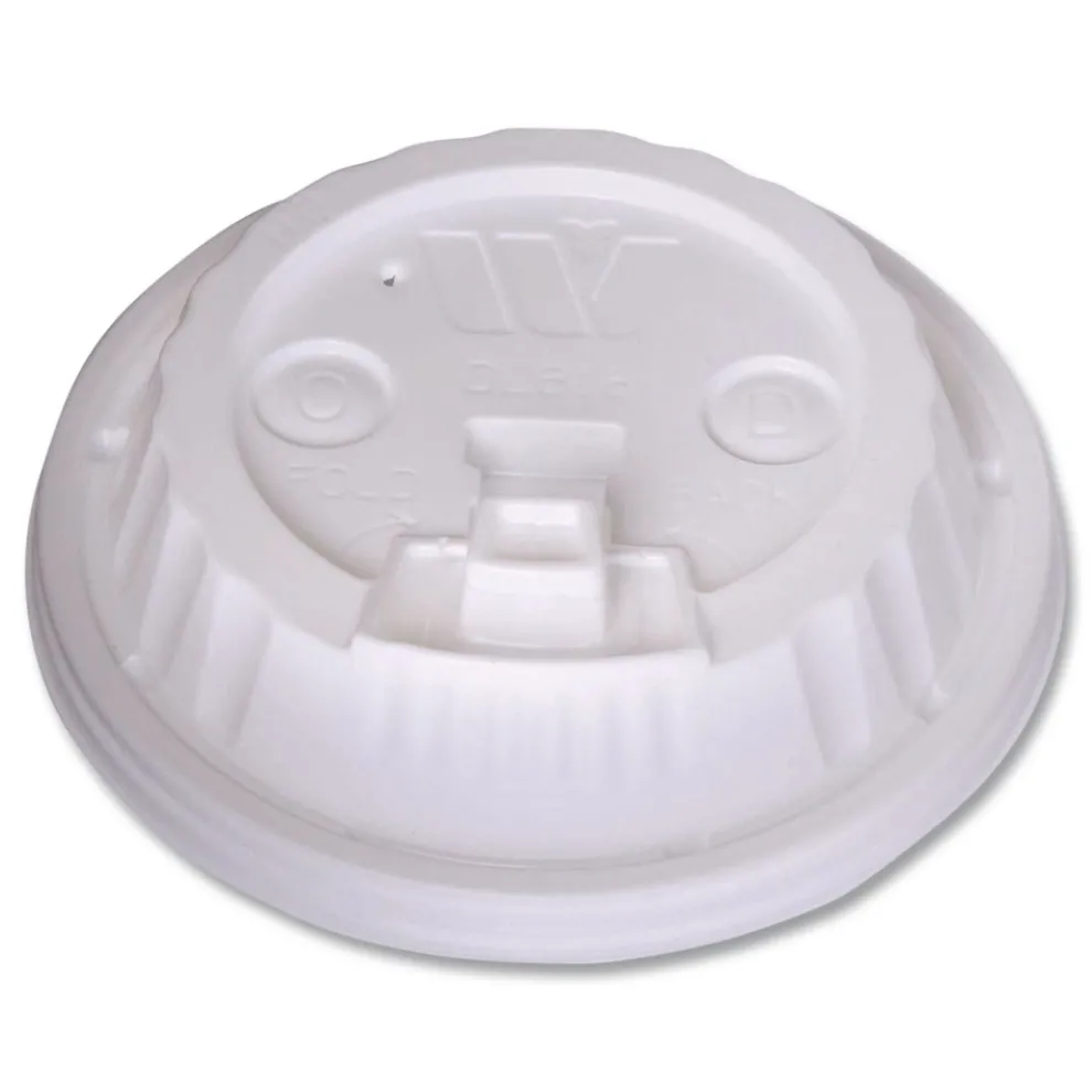 WinCup Dome Plastic Lids for 12 oz to 24 oz Hot Cups and Bowls - White (1000/Carton)