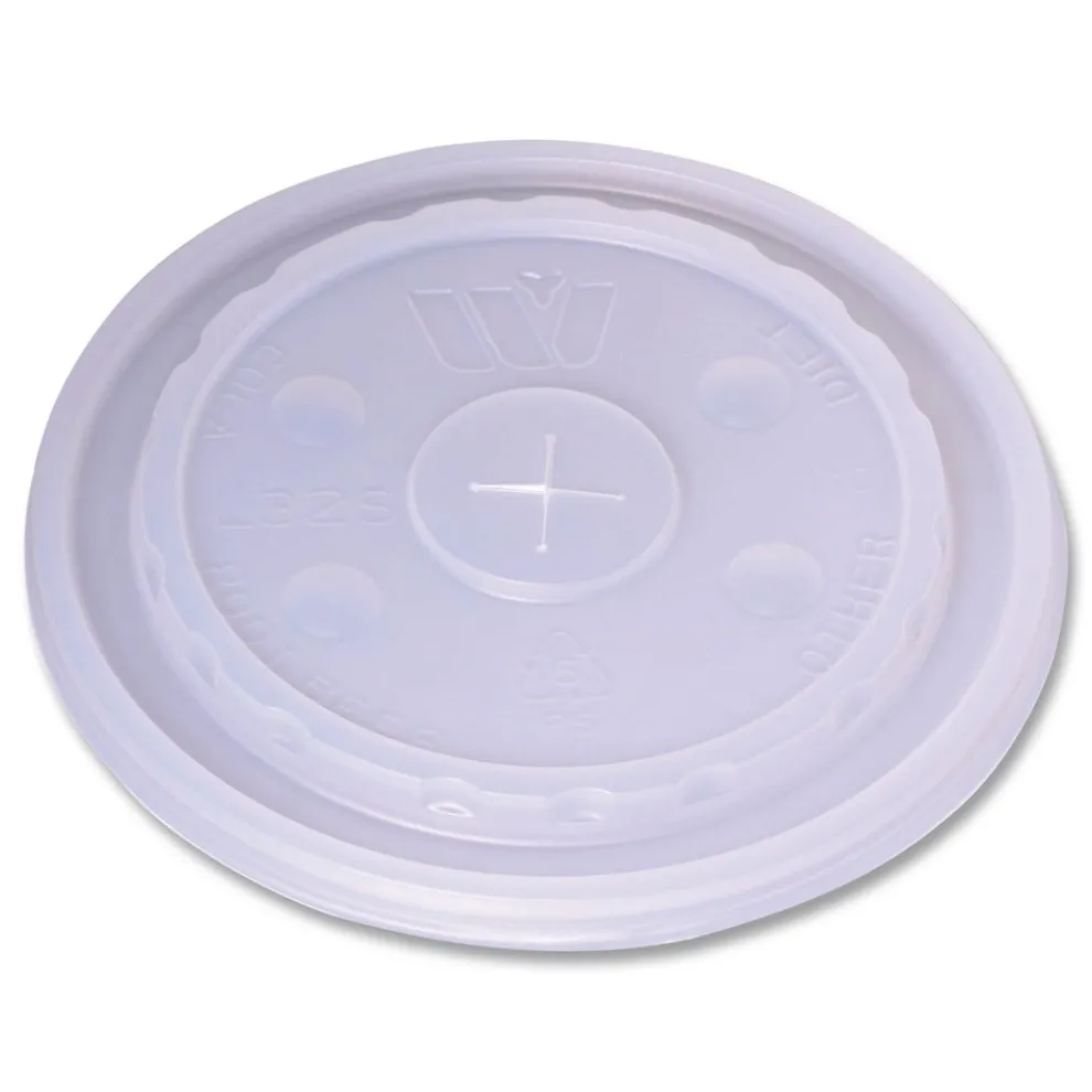 WinCup Slotted Plastic Lids for 32 oz to 64 oz Cold Cups and Bowls - Translucent (1000/Carton)
