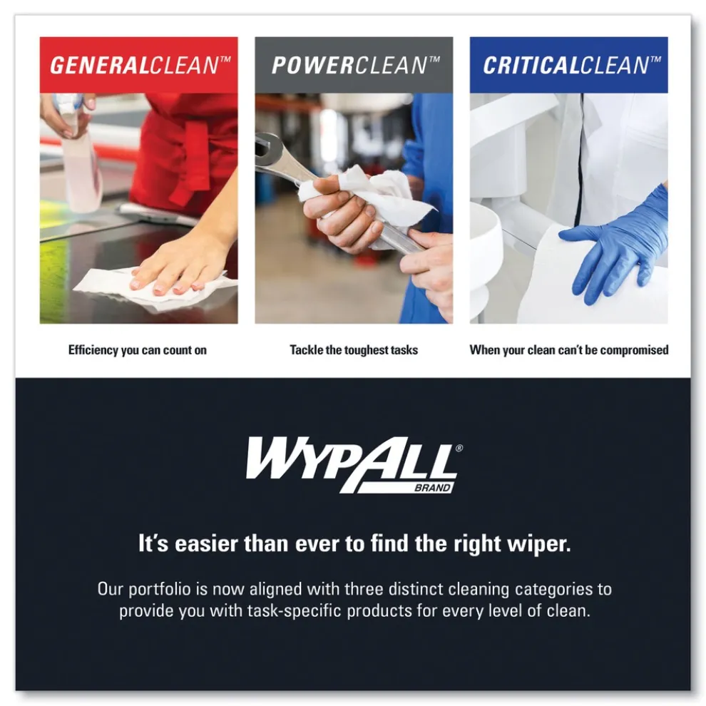 WypAll 12 in. x 6 in. Power Clean Wipers for WetTask Customizable Wet Wiping System with 1 Bucket - Unscented (300/Carton)