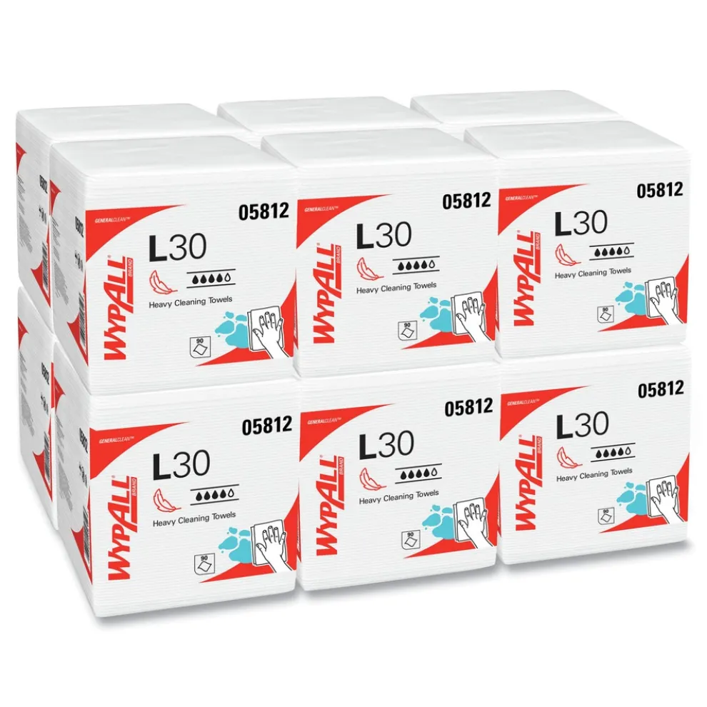 WypAll L30 Quarter Fold 12.5 in. x 12 in. Towels (90/Polypack, 12 Polypacks/Carton)