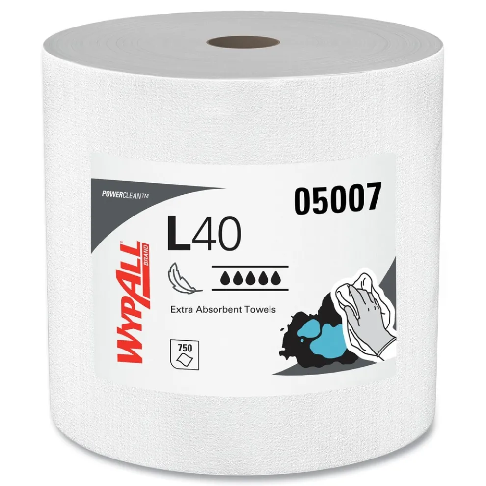 WypAll 750/Roll L40 Wipers Jumbo Roll - White