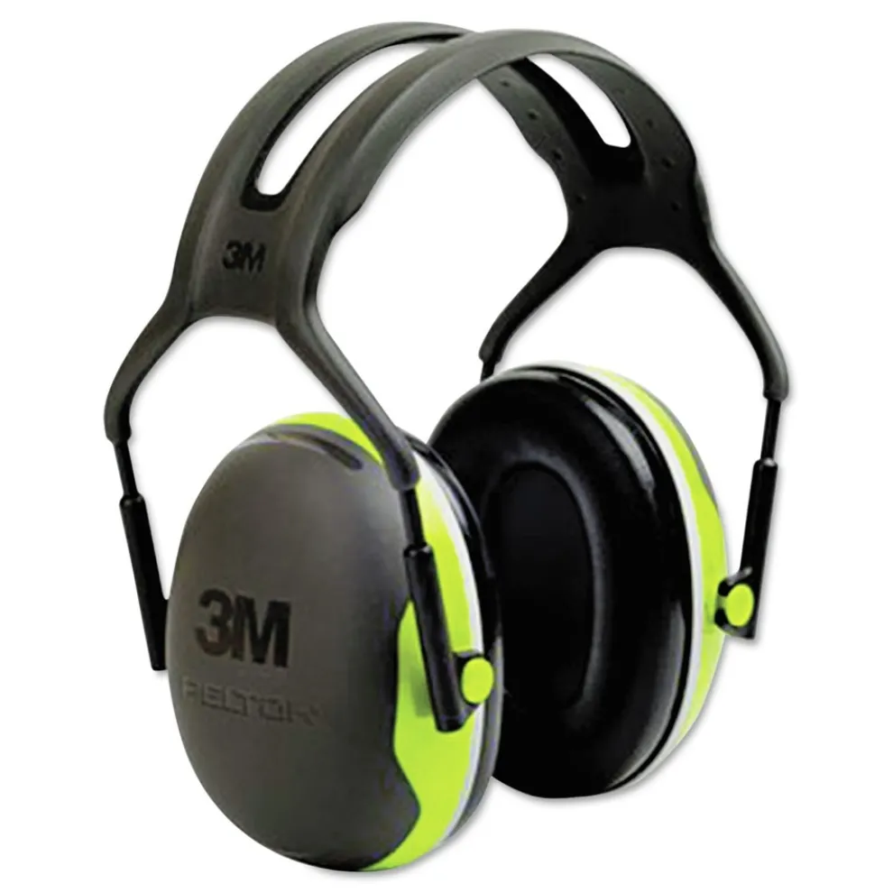 3M 27 dB NRR PELTOR X Series Earmuffs - Black/Chartreuse