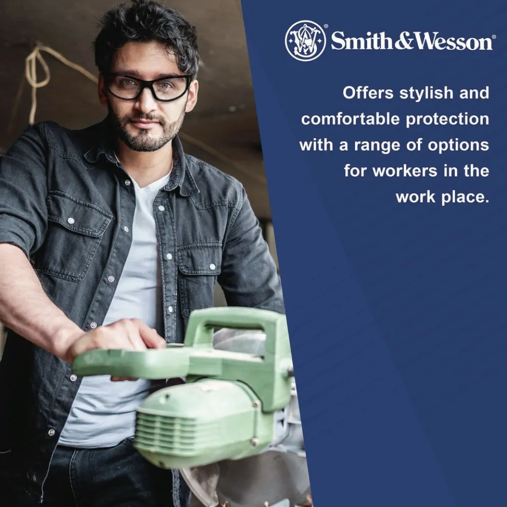 Kimberly-Clark 19836 Code 4 Safety Glasses - Black Frame, Smoke Lens (12/Box)