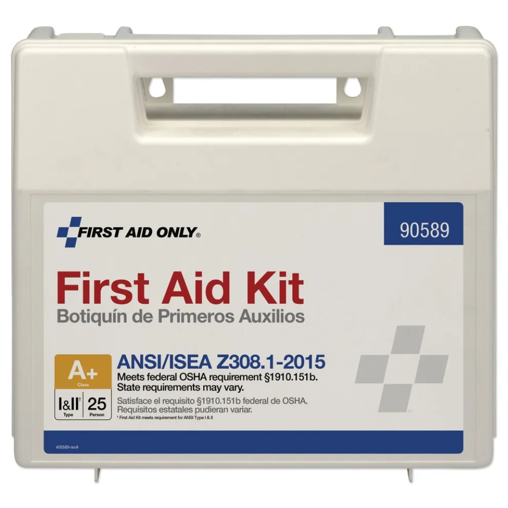 First Aid Only 141-Pieces Plastic Case ANSI 2015 Compliant Class Aplus Type I and II First Aid Kit for 25 People (1-Kit)