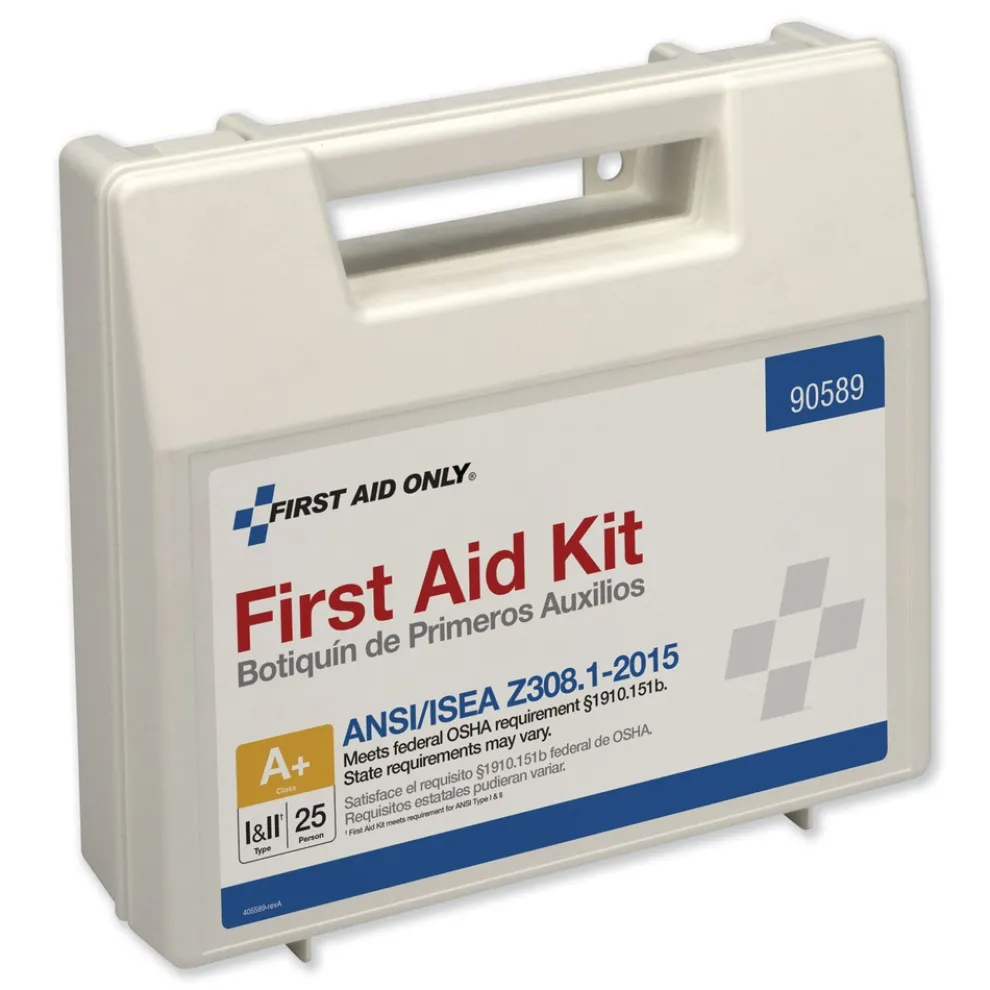 First Aid Only 141-Pieces Plastic Case ANSI 2015 Compliant Class Aplus Type I and II First Aid Kit for 25 People (1-Kit)